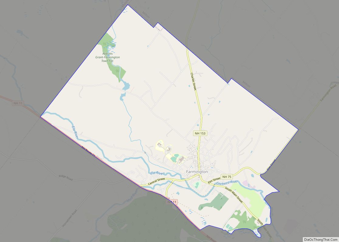Map of Farmington CDP, New Hampshire