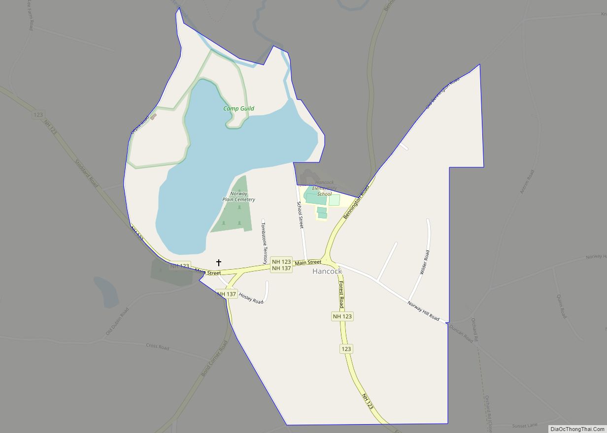 Map of Hancock CDP, New Hampshire