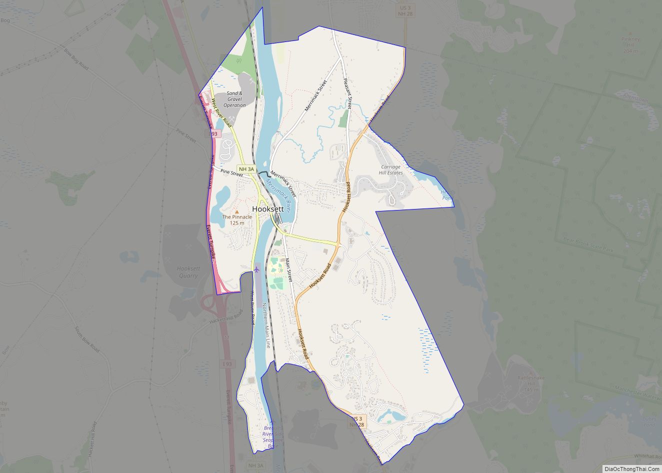 Map of Hooksett CDP