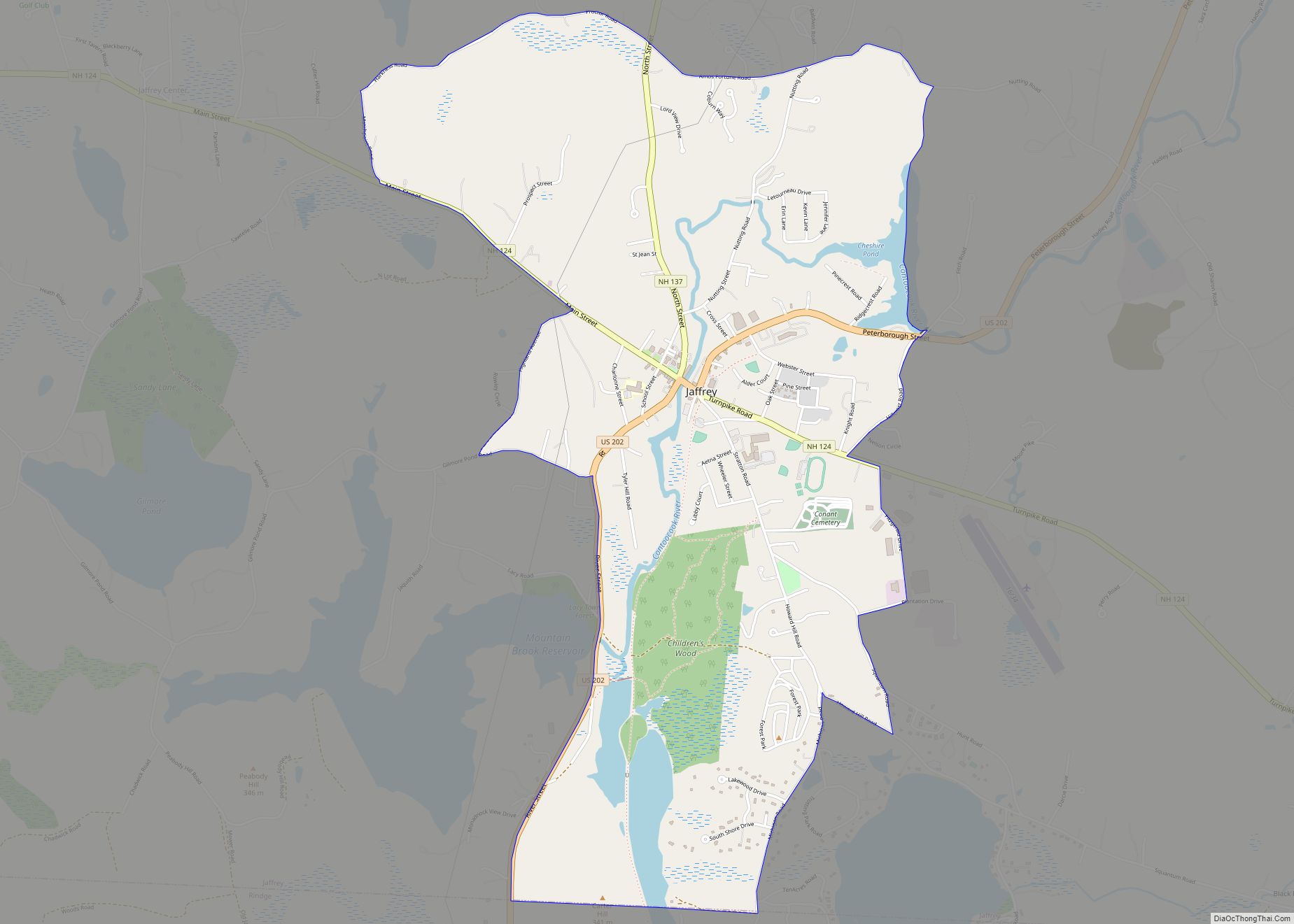 Map of Jaffrey CDP