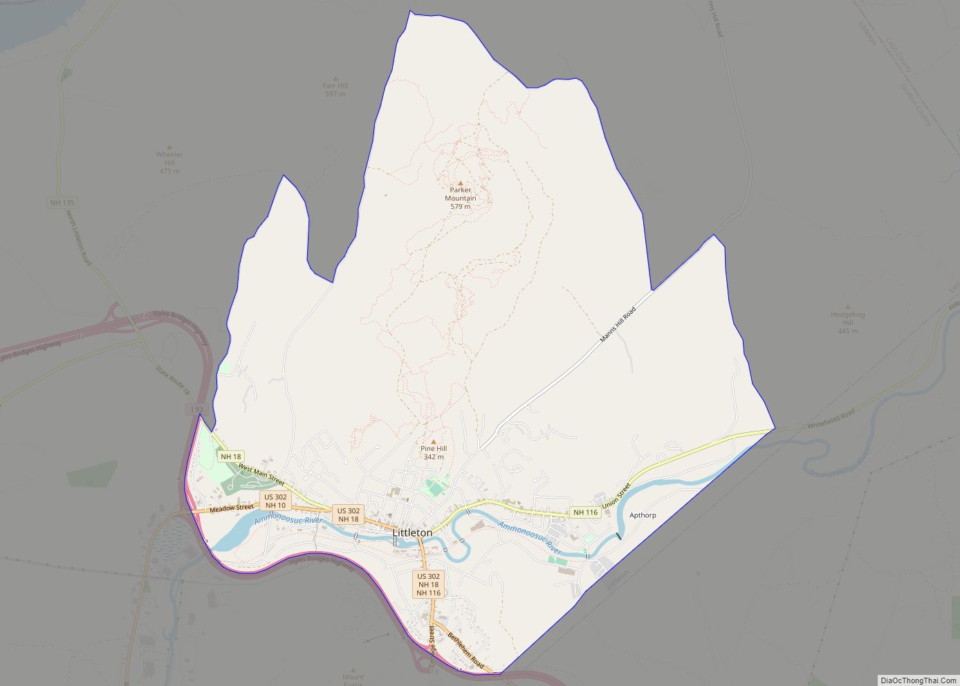 Map of Littleton CDP, New Hampshire
