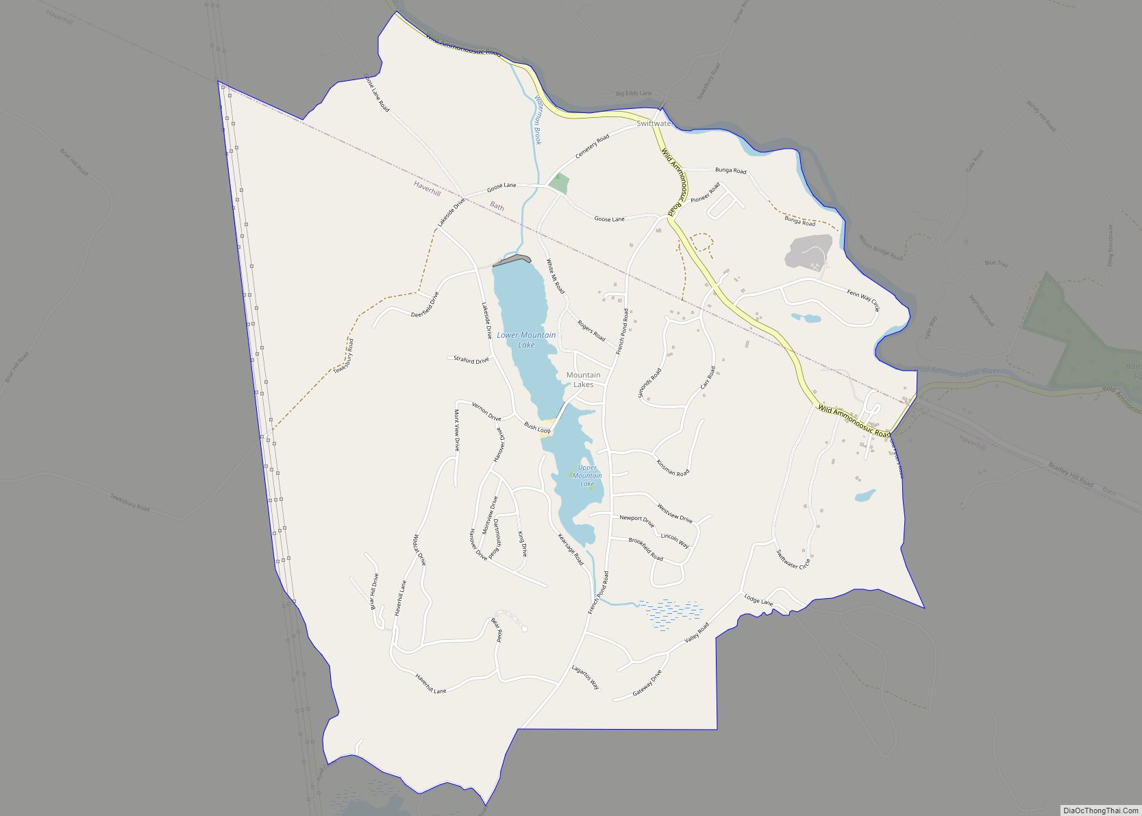 Map of Mountain Lakes CDP