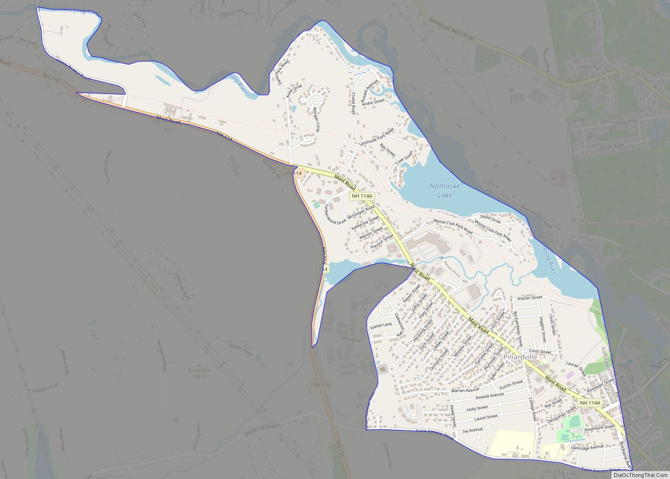 Map of Pinardville CDP