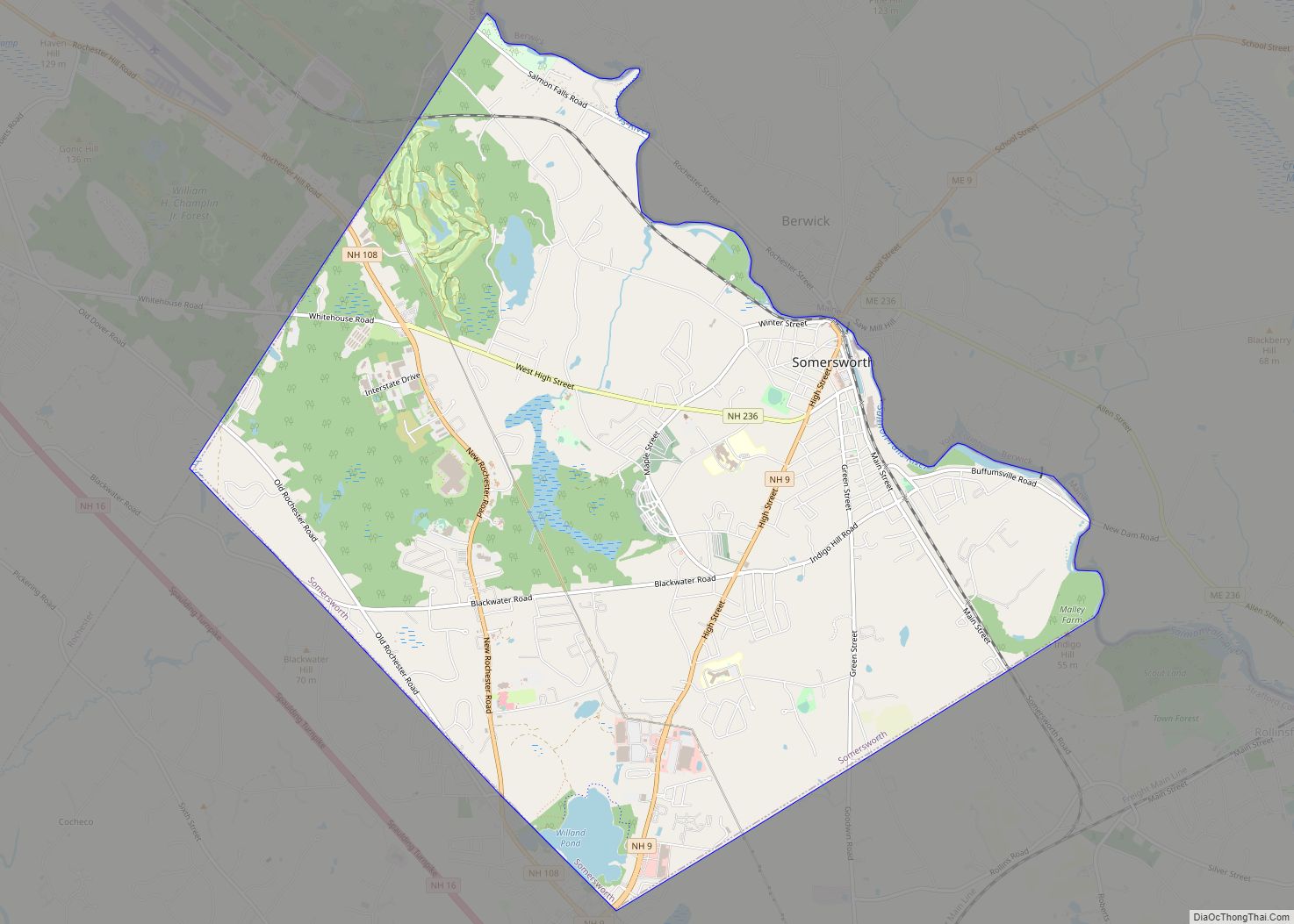 Map of Somersworth city