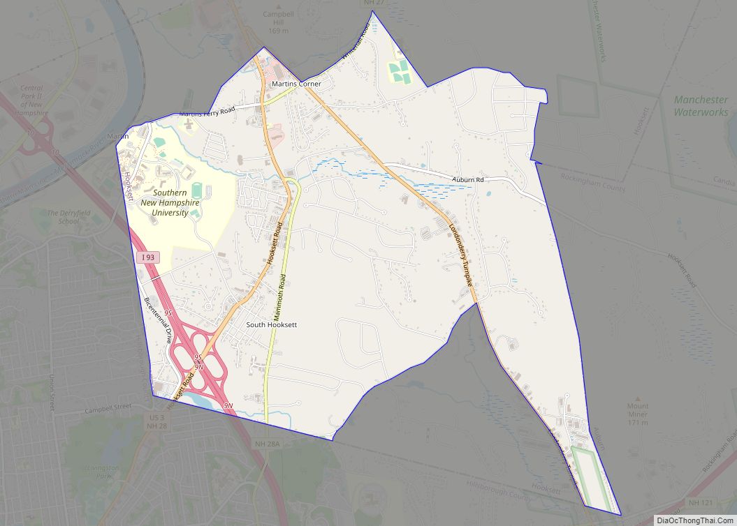 Map of South Hooksett CDP
