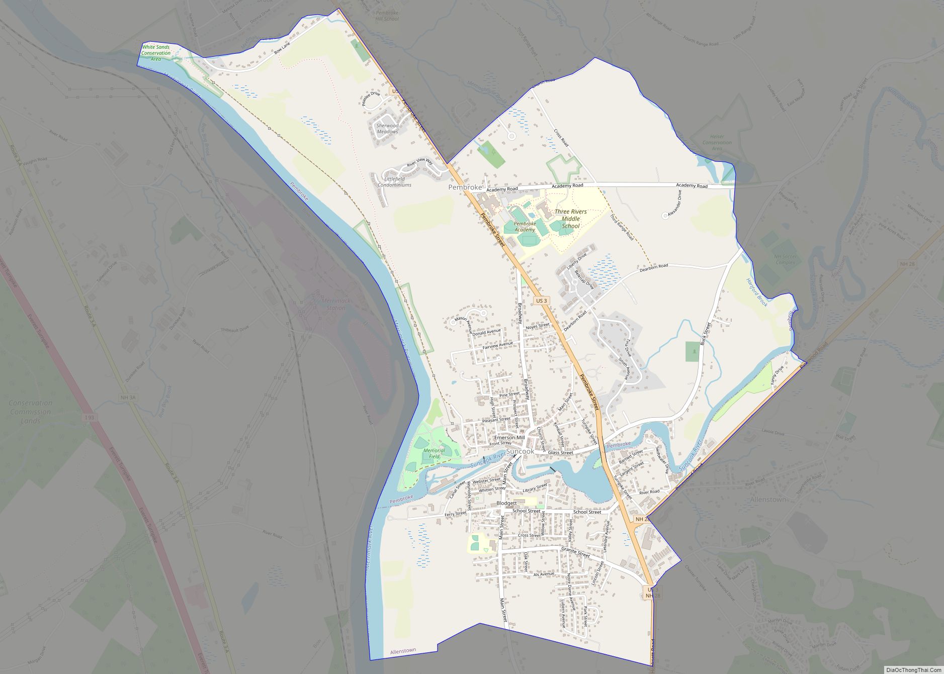 Map of Suncook CDP