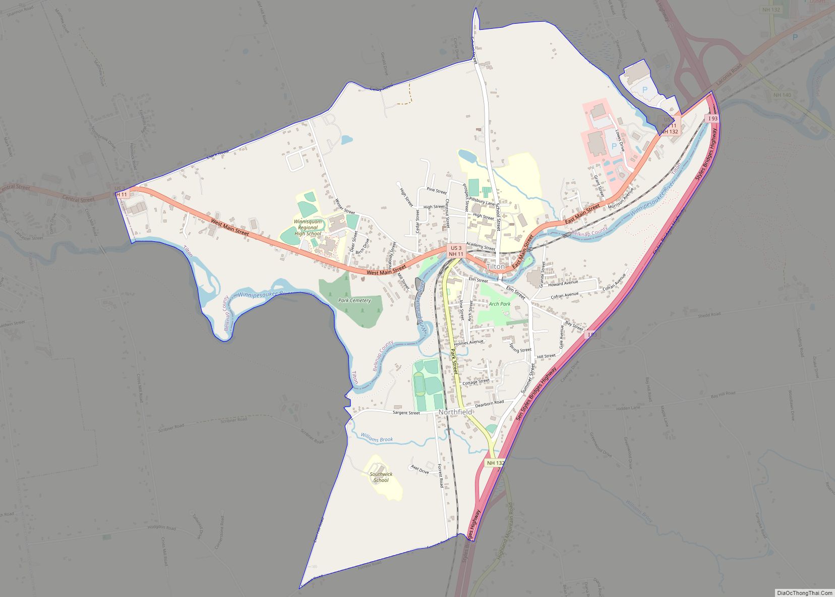 Map of Tilton Northfield CDP