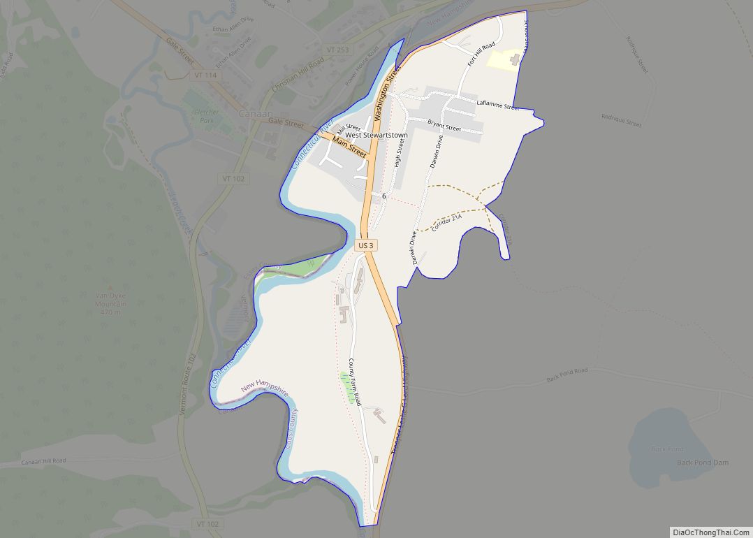 Map of West Stewartstown CDP