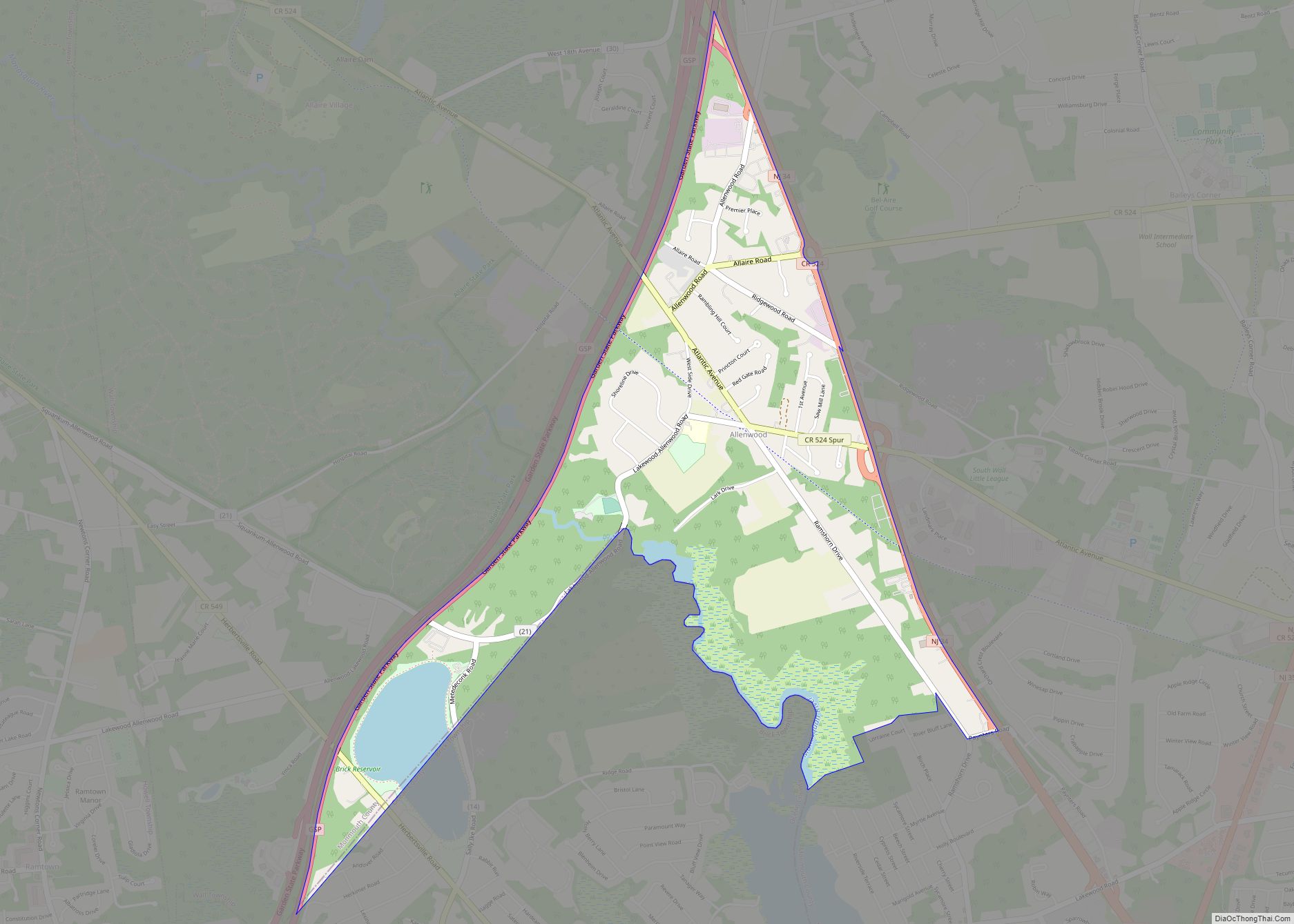 Map of Allenwood CDP