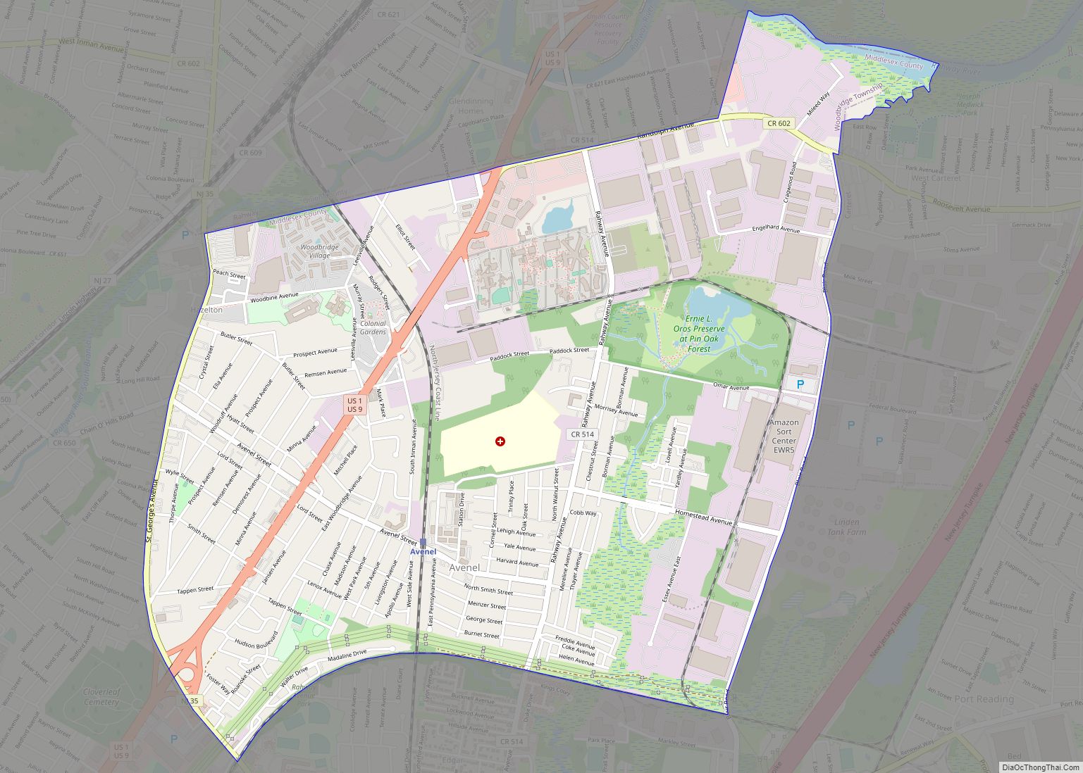 Map of Avenel CDP