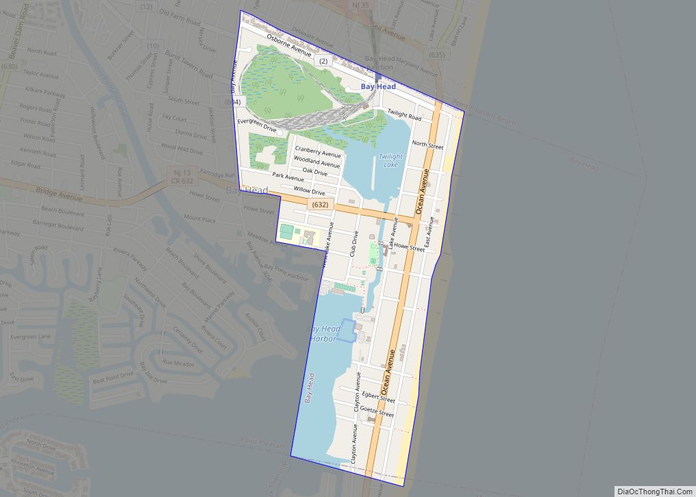 Map of Bay Head borough