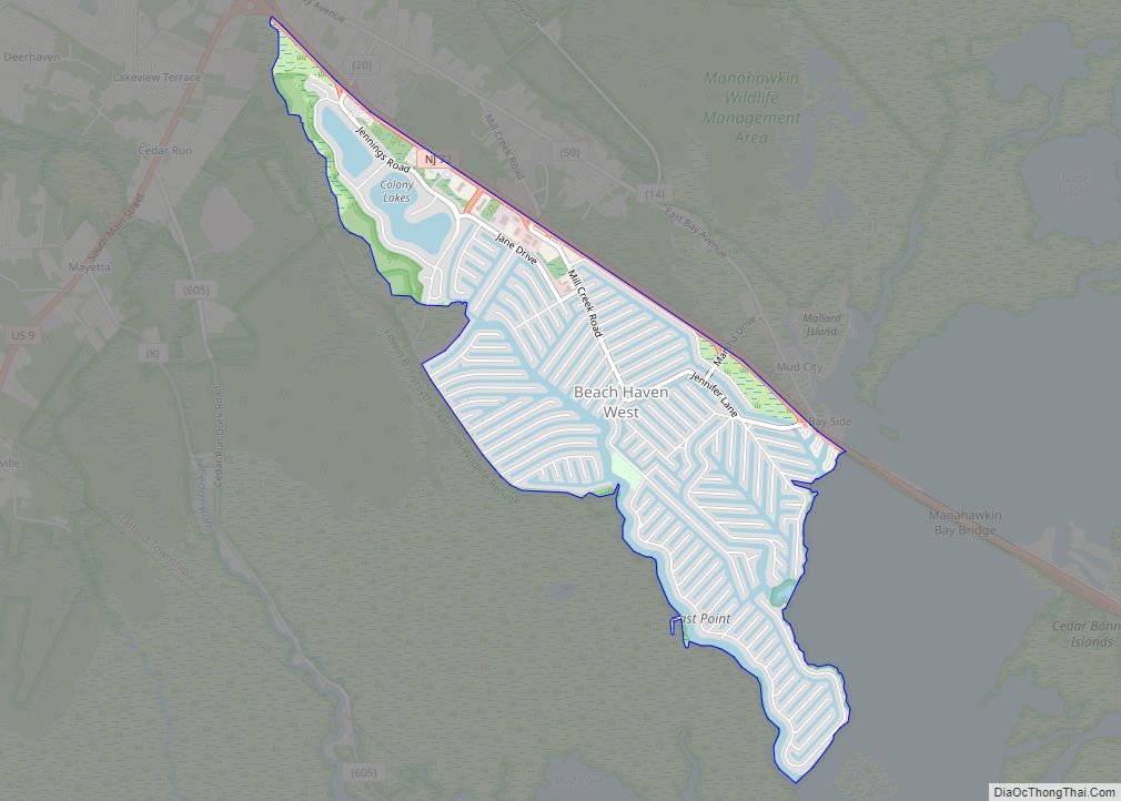 Map of Beach Haven West CDP