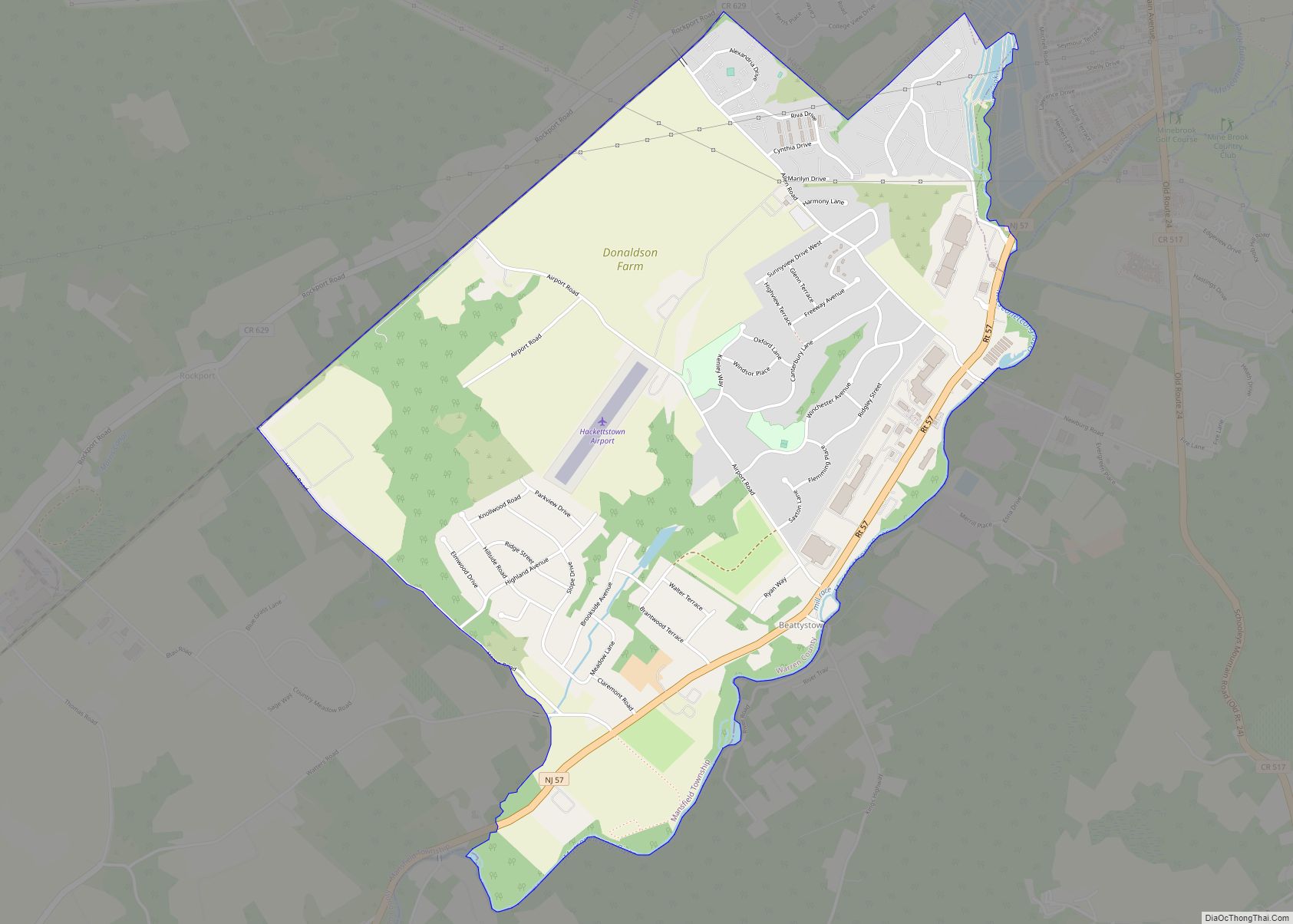 Map of Beattystown CDP