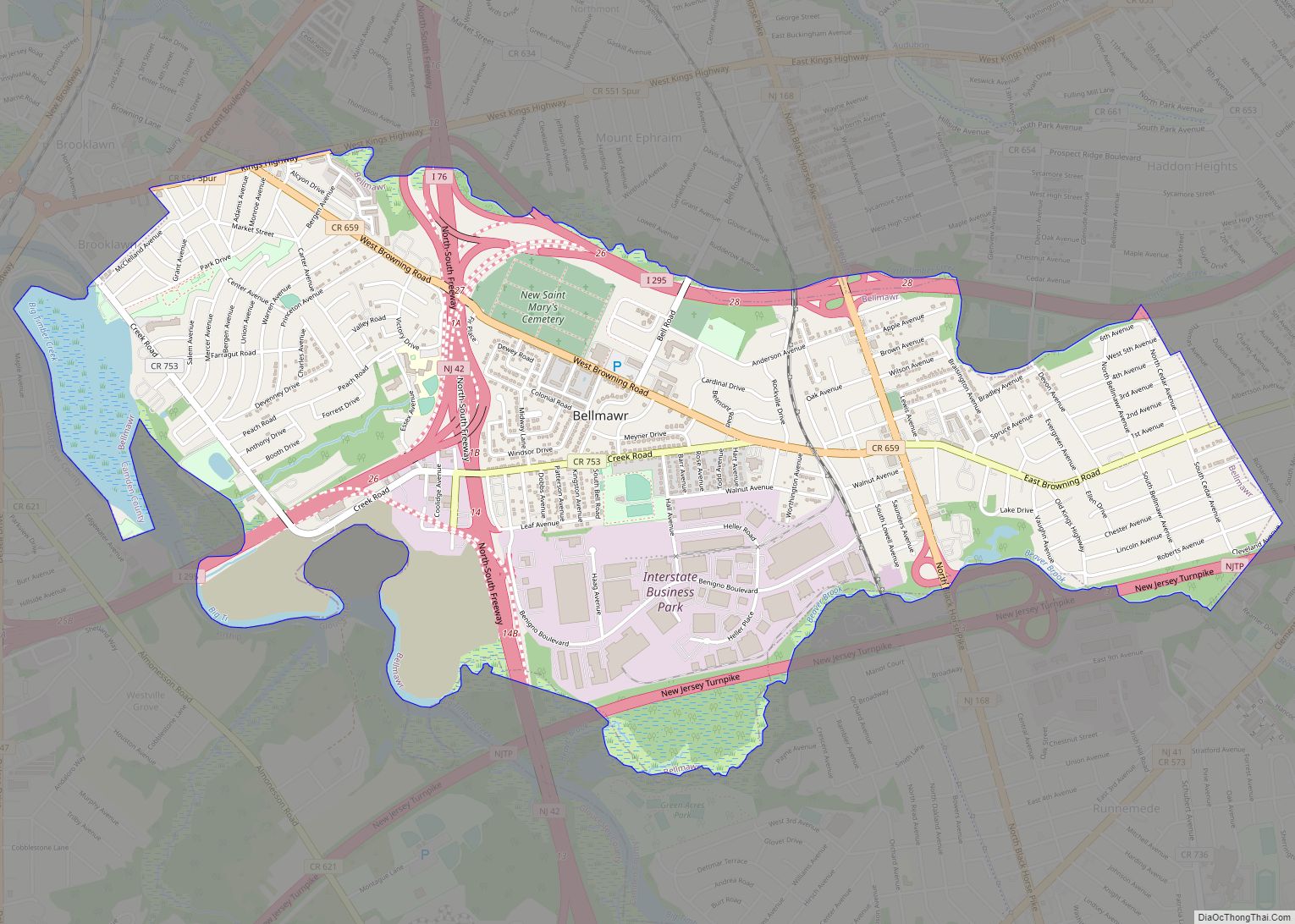 Map of Bellmawr borough