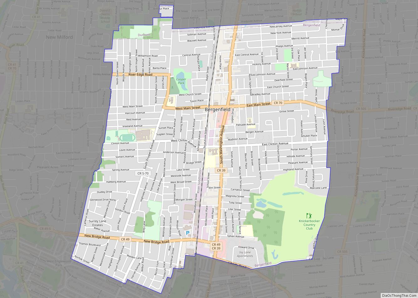 Map of Bergenfield borough