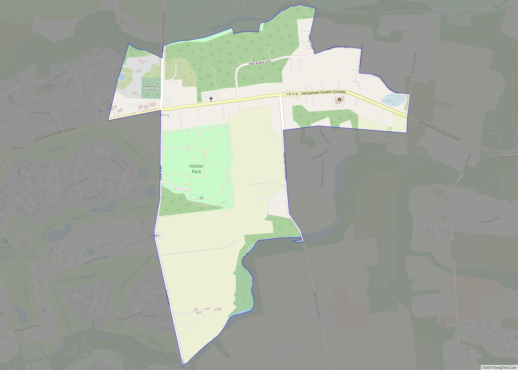 Map of Blawenburg CDP