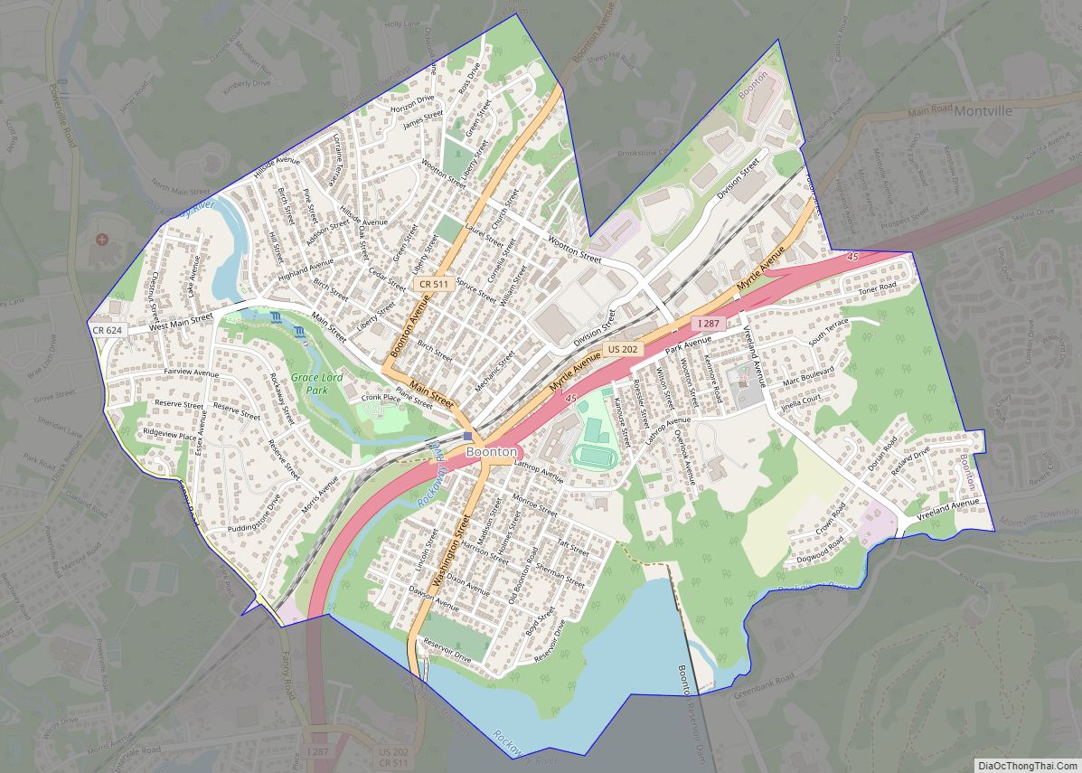 Map of Boonton town