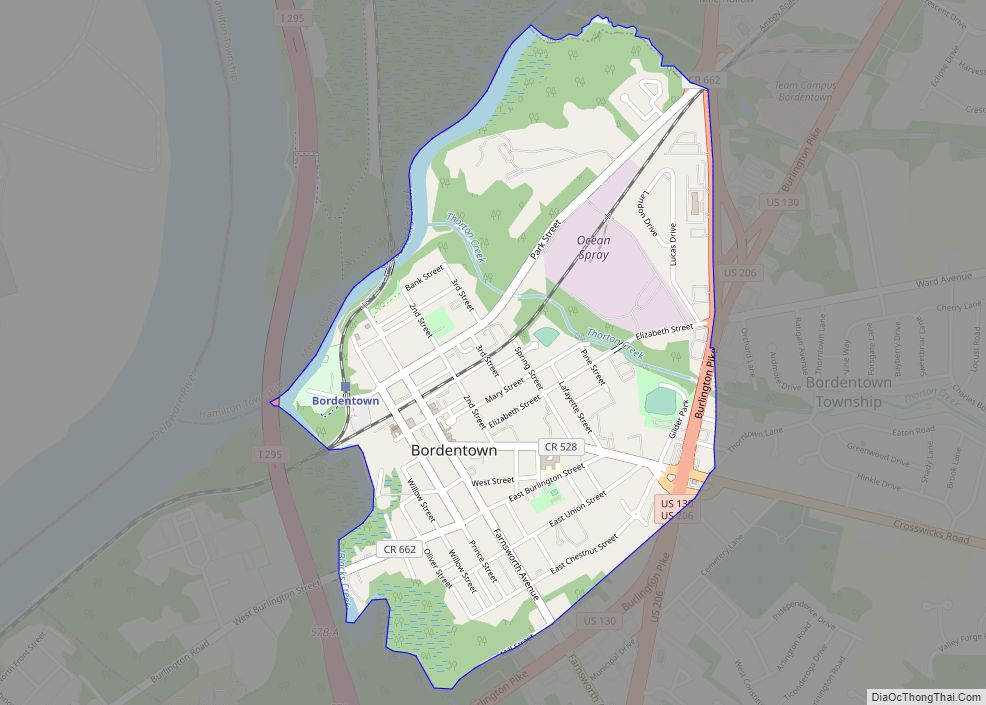 Map of Bordentown city
