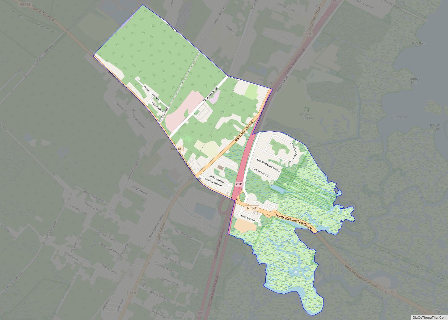 Map of Burleigh CDP