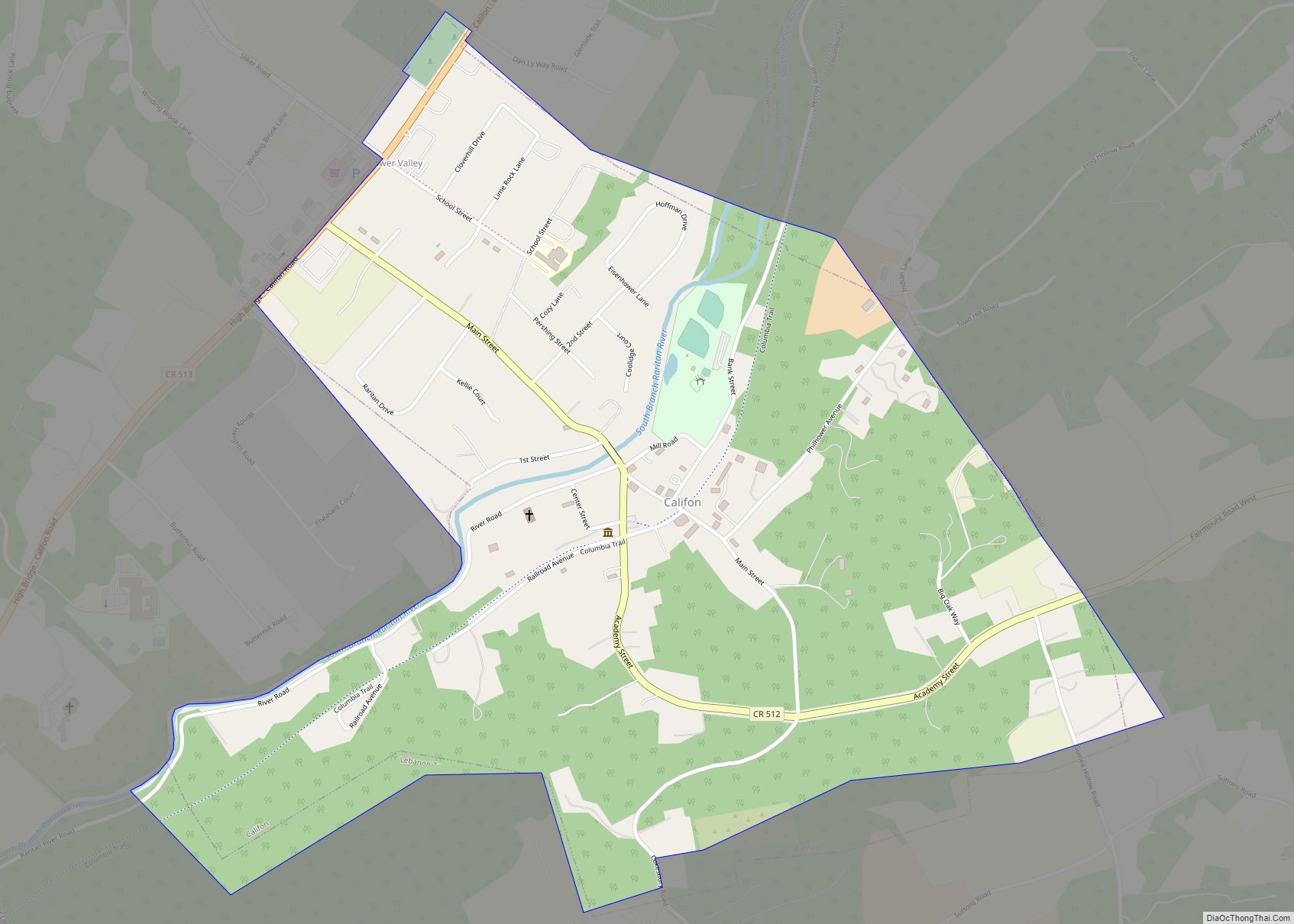Map of Califon borough