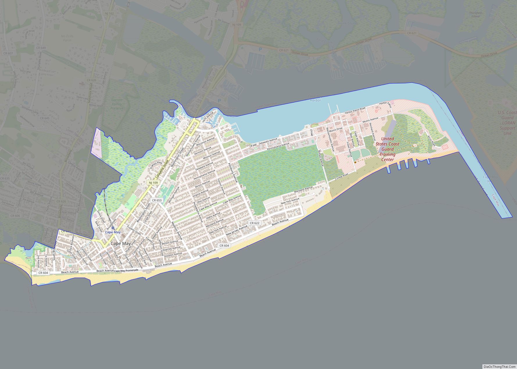 Map of Cape May city