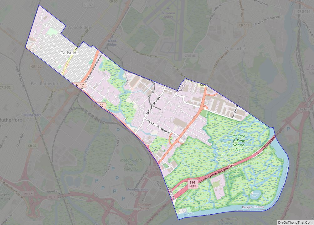 Map of Carlstadt borough