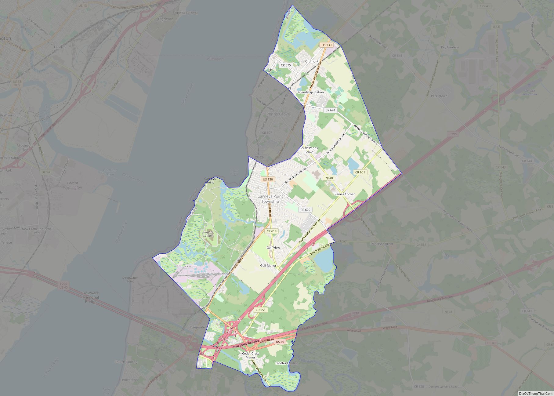 Map of Carneys Point CDP