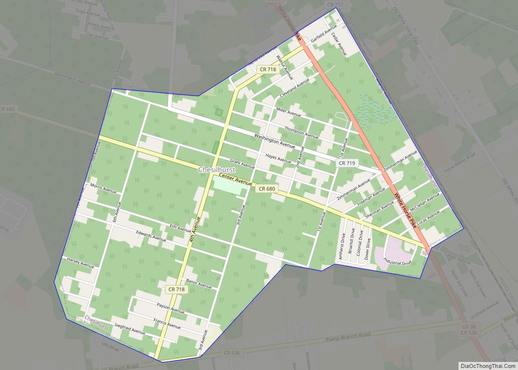 Map of Chesilhurst borough