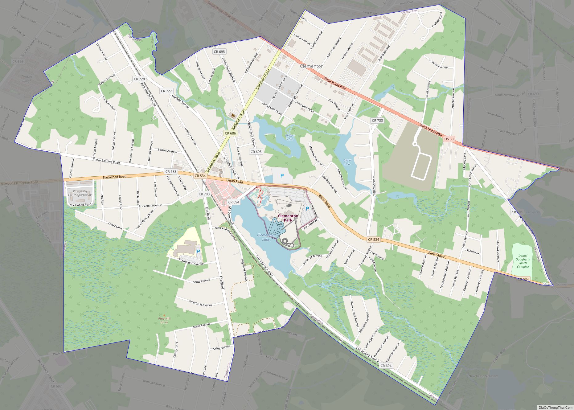 Map of Clementon borough