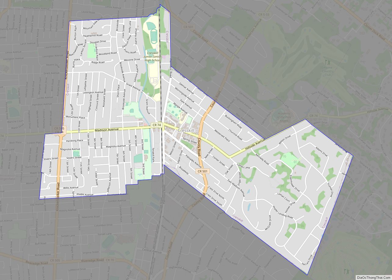 Map of Cresskill borough