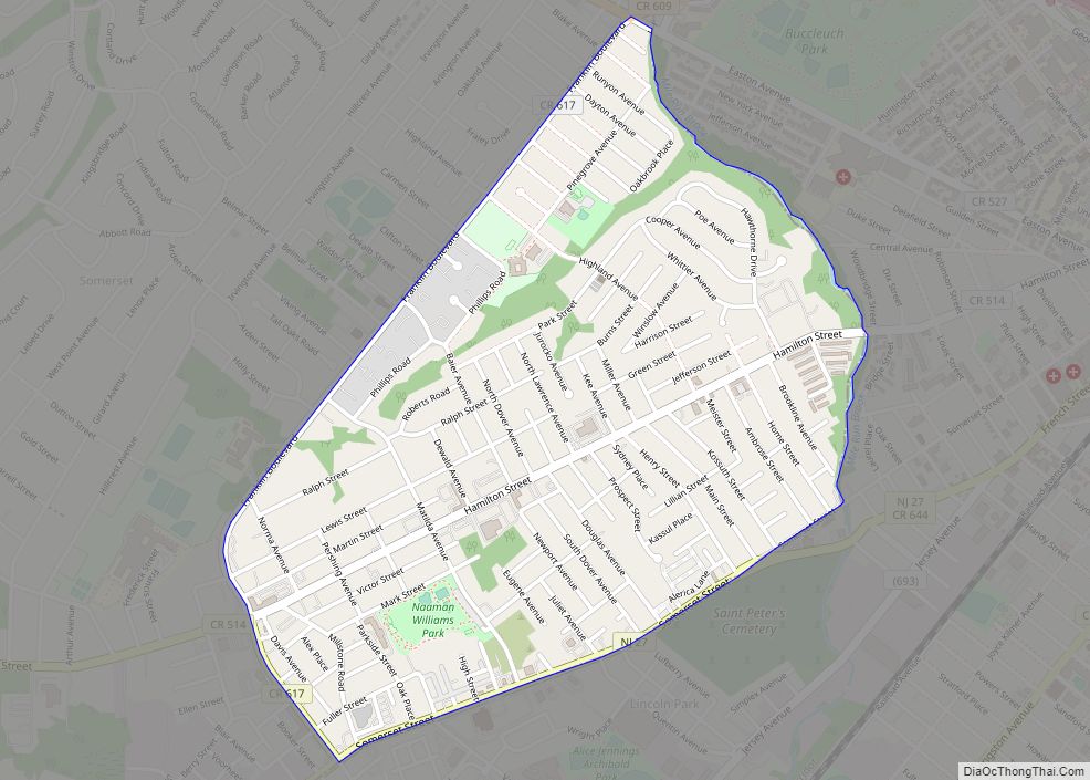 Map of East Franklin CDP