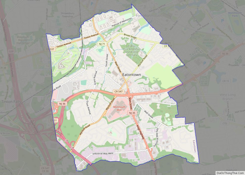 Map of Eatontown borough