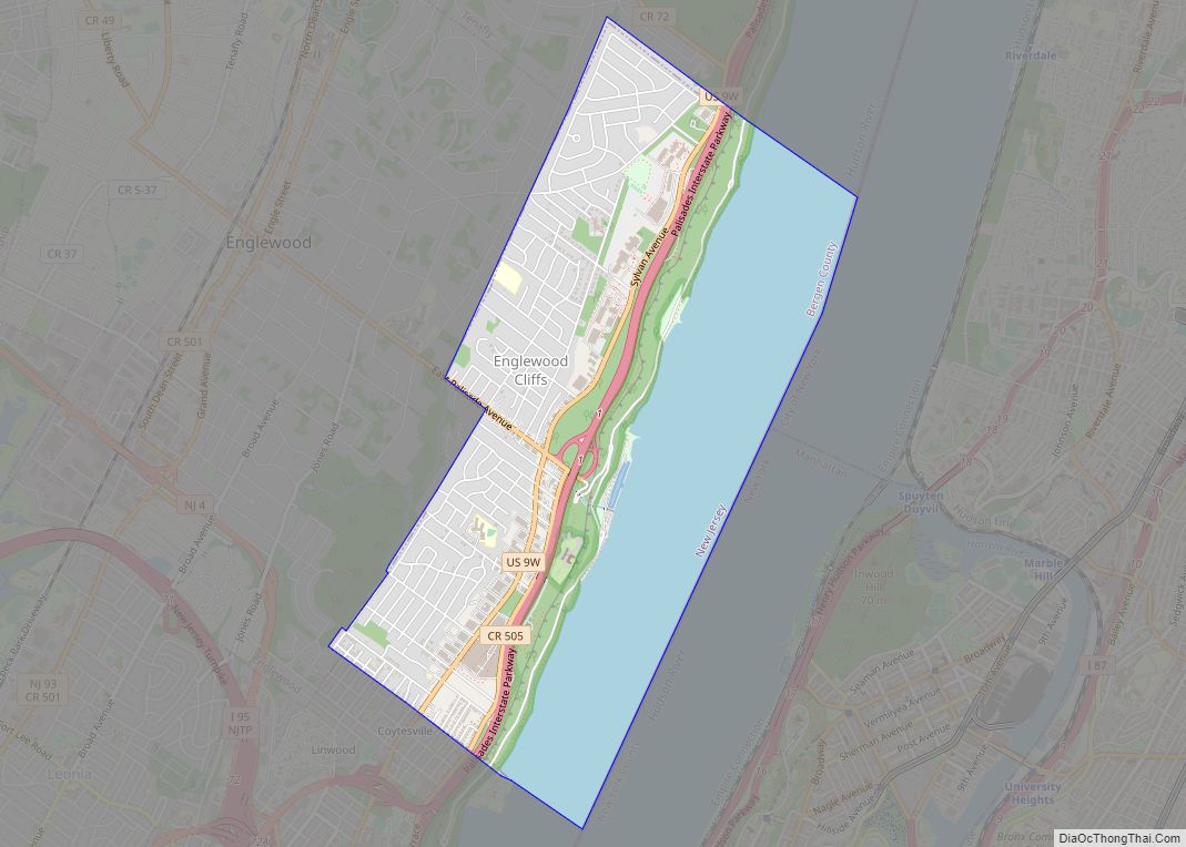 Map of Englewood Cliffs borough