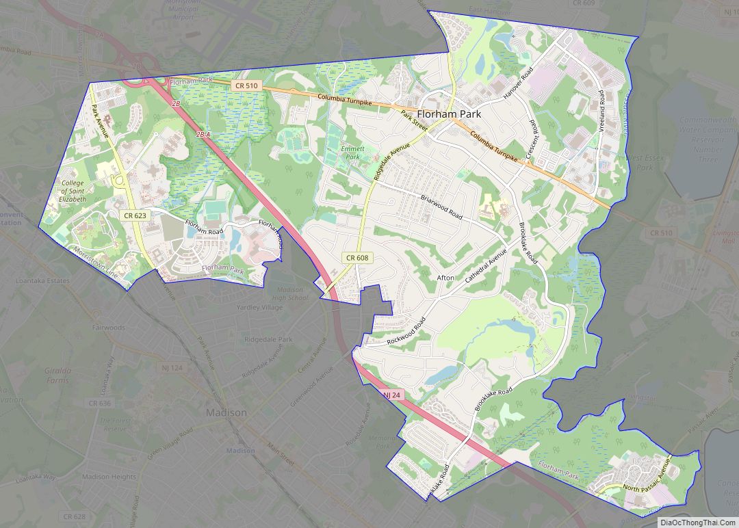 Map of Florham Park borough
