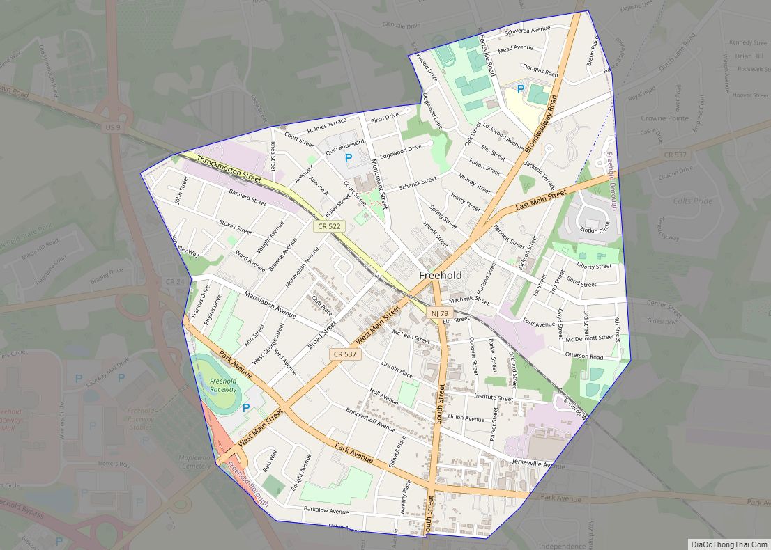 Map of Freehold borough