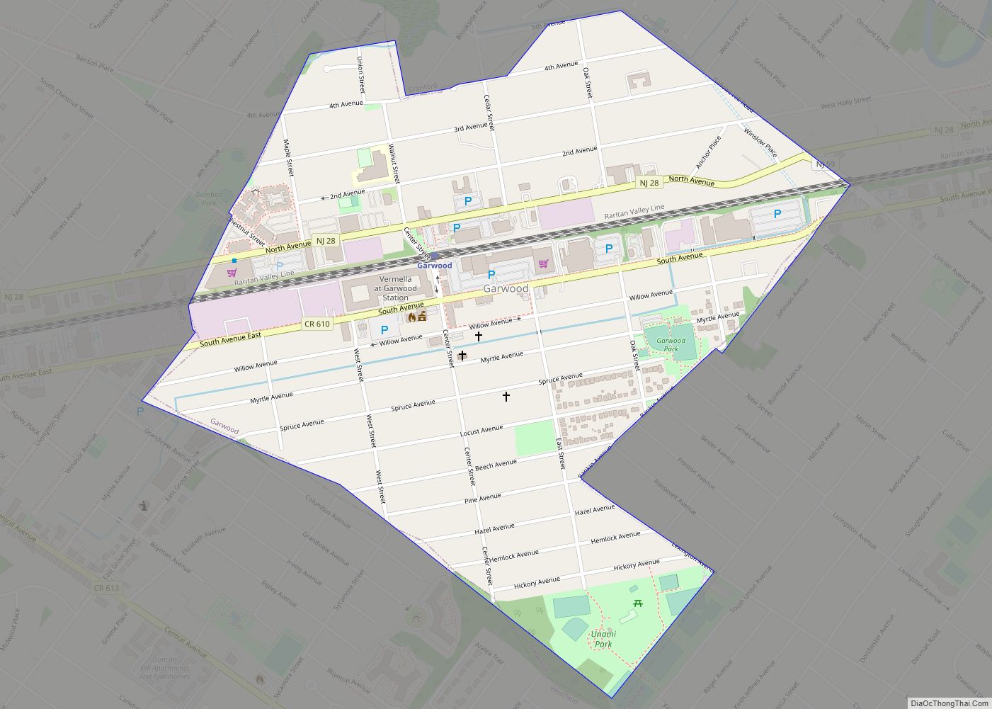 Map of Garwood borough