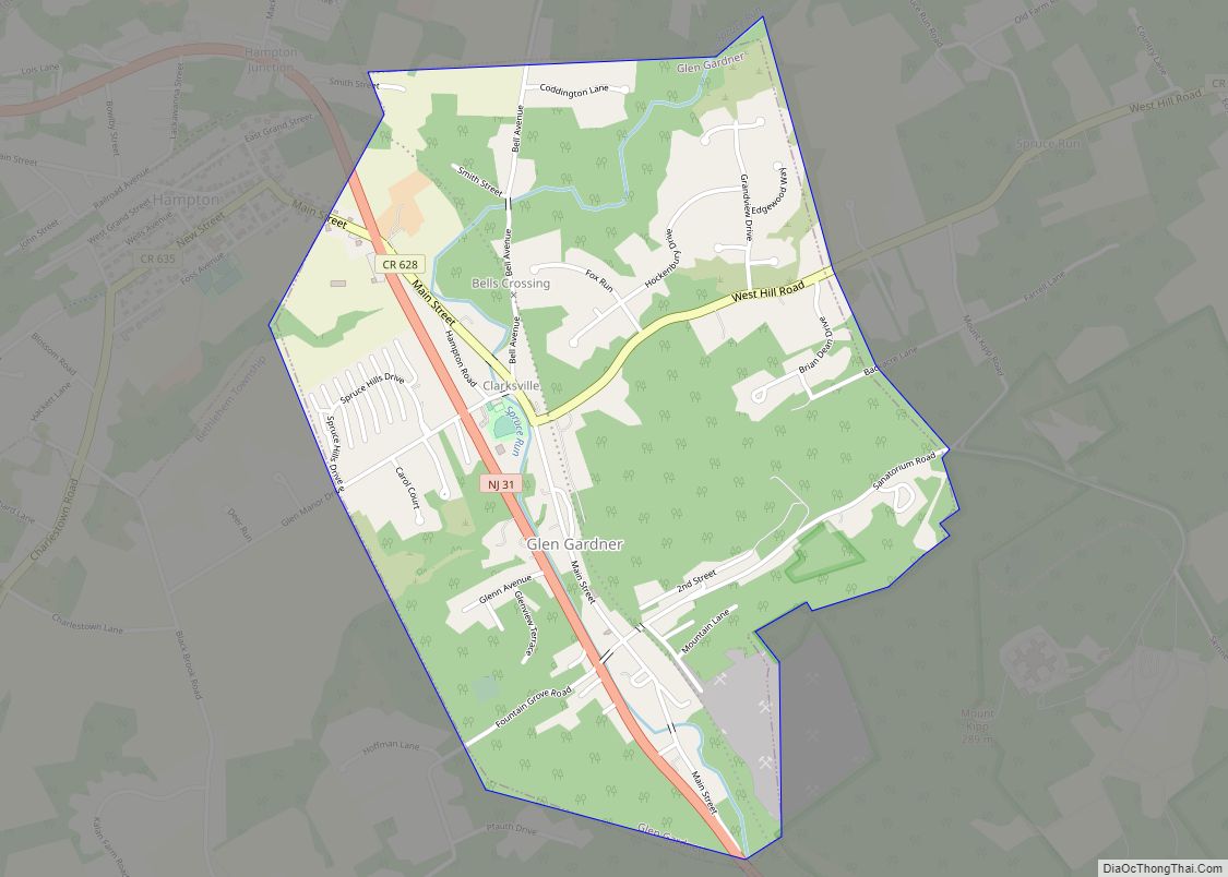 Map of Glen Gardner borough
