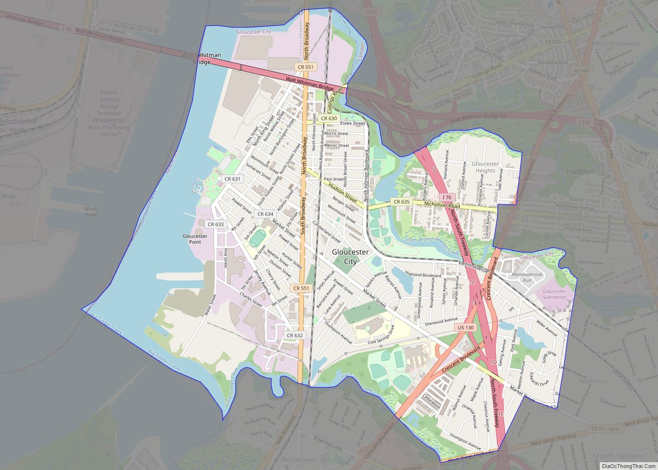 Map of Gloucester City city