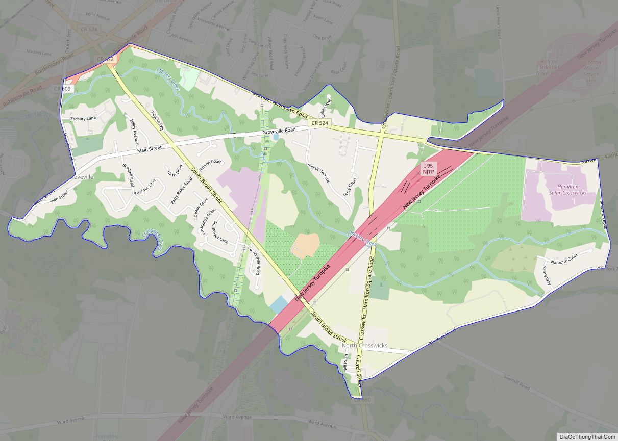 Map of Groveville CDP
