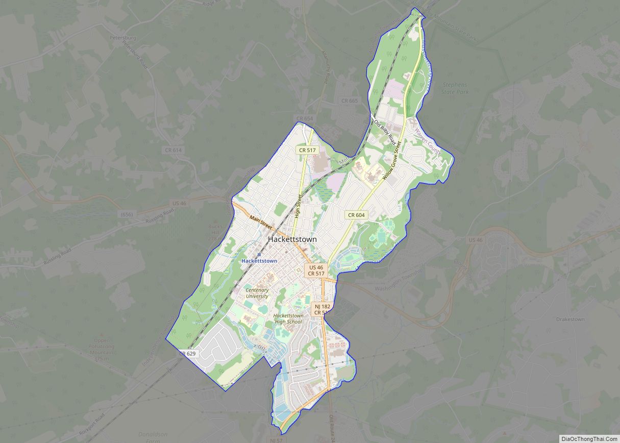 Map of Hackettstown town