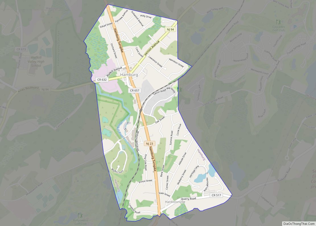 Map of Hamburg borough, New Jersey
