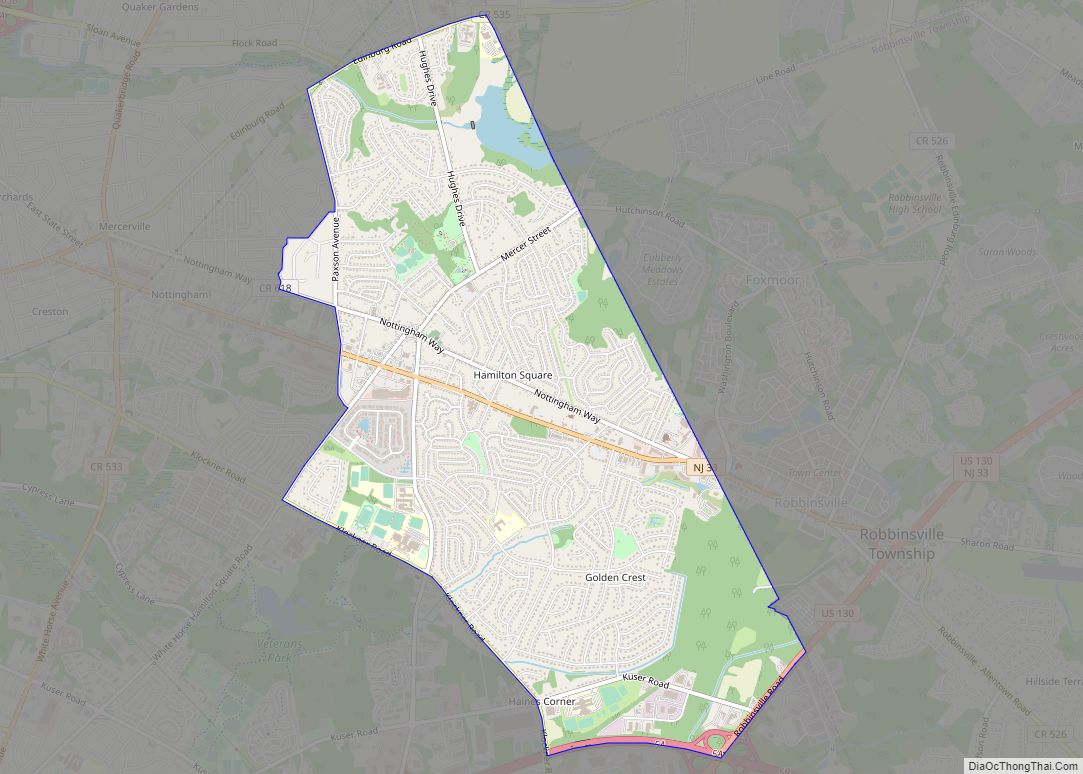 Map of Hamilton Square CDP