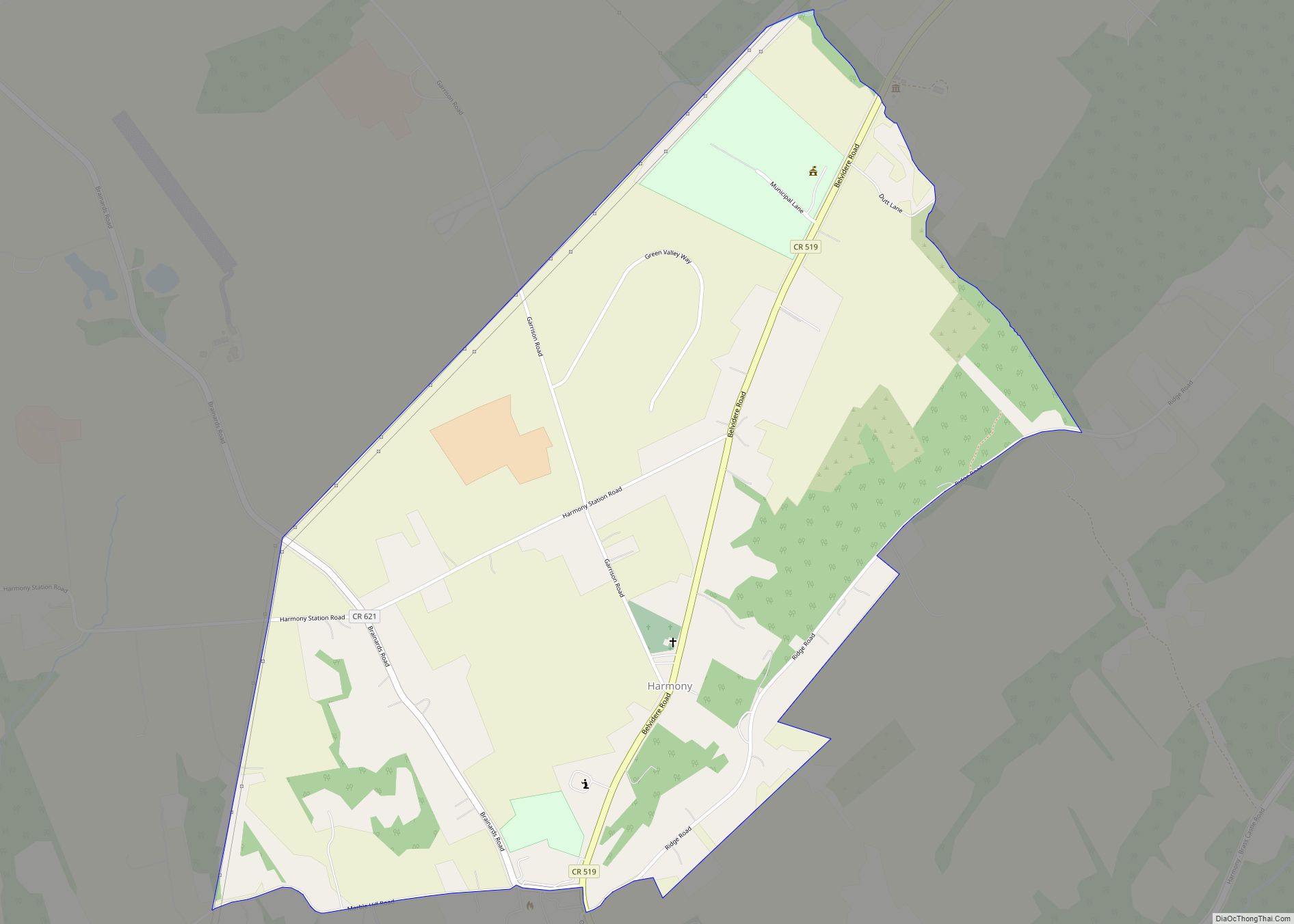 Map of Harmony CDP, New Jersey