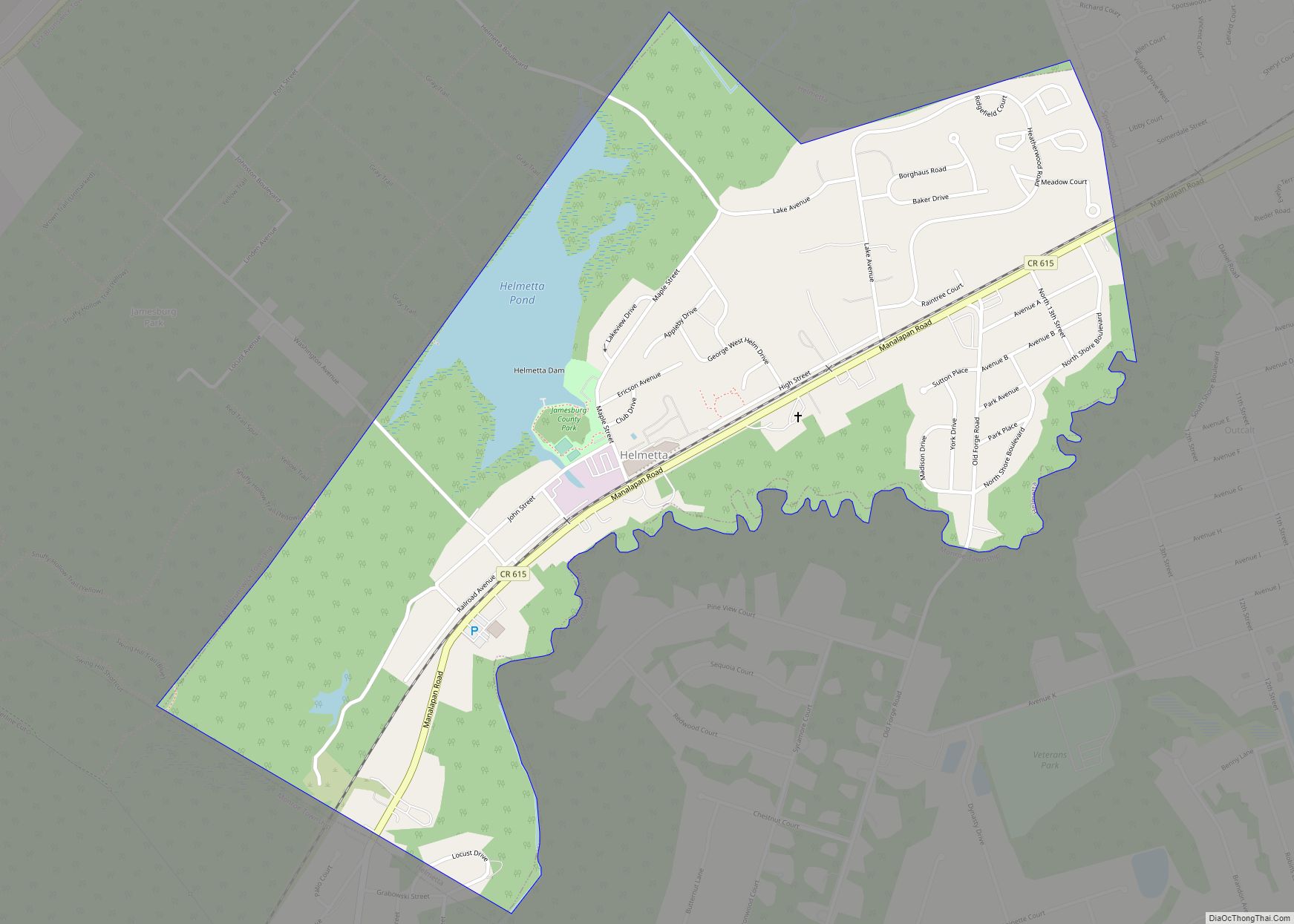Map of Helmetta borough