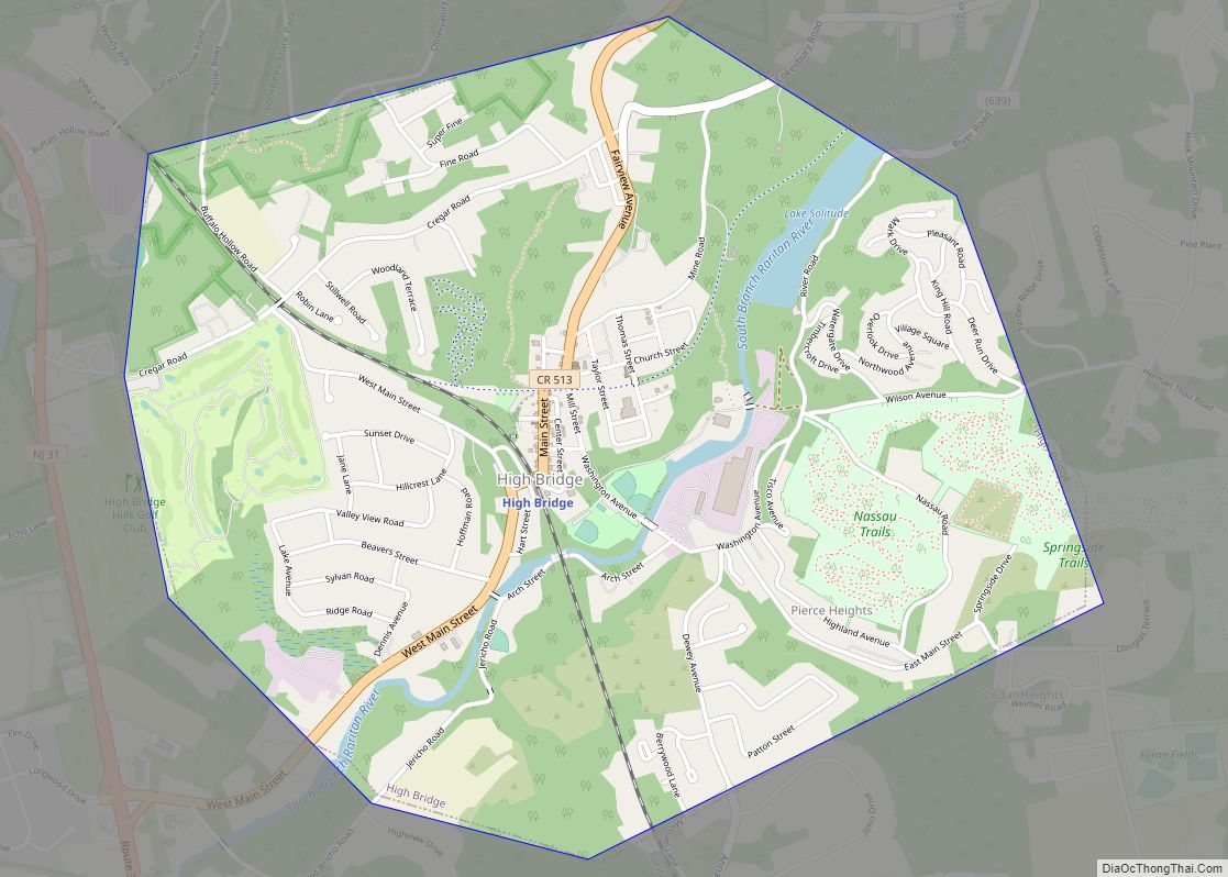 Map of High Bridge borough, New Jersey