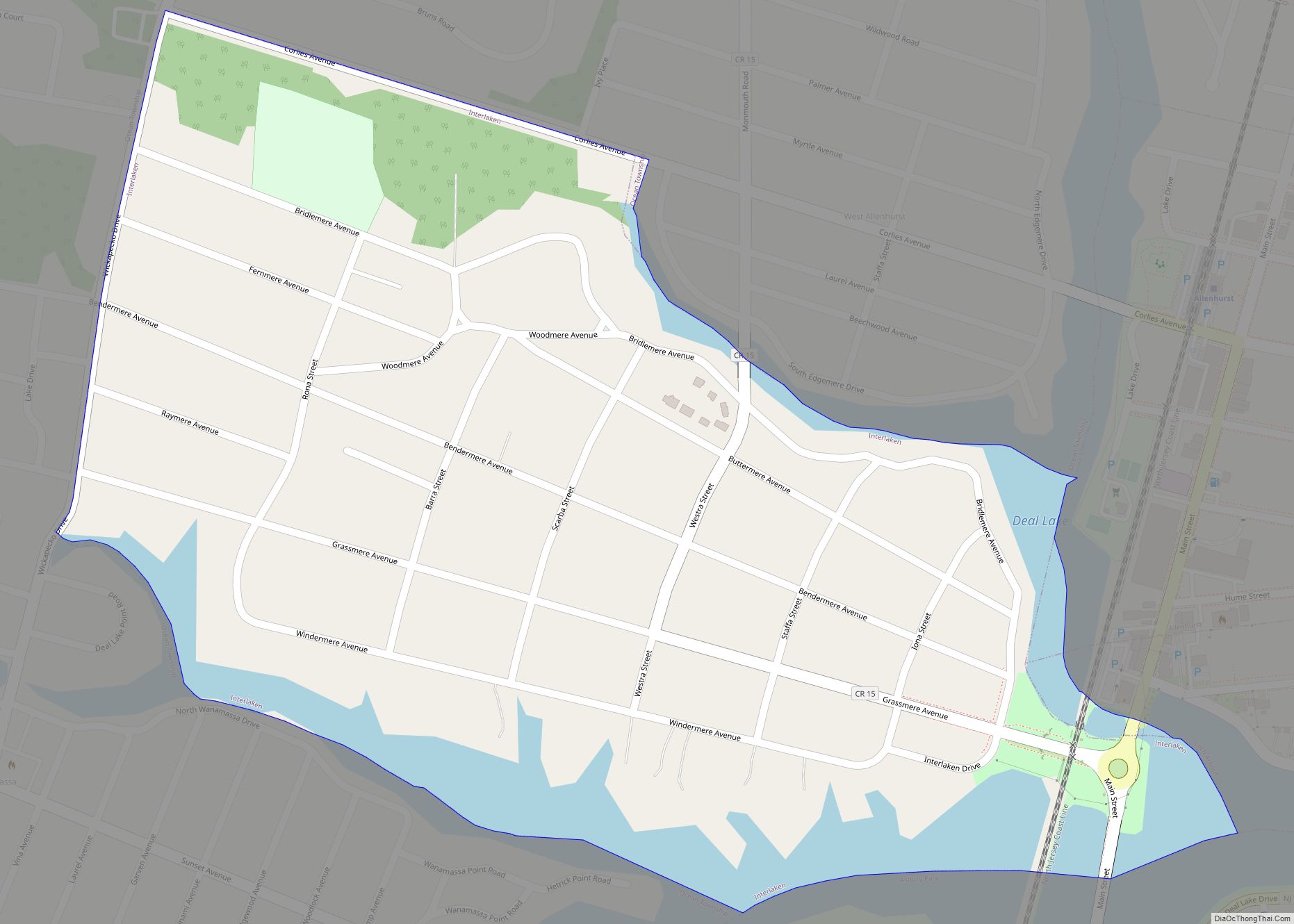 Map of Interlaken borough, New Jersey