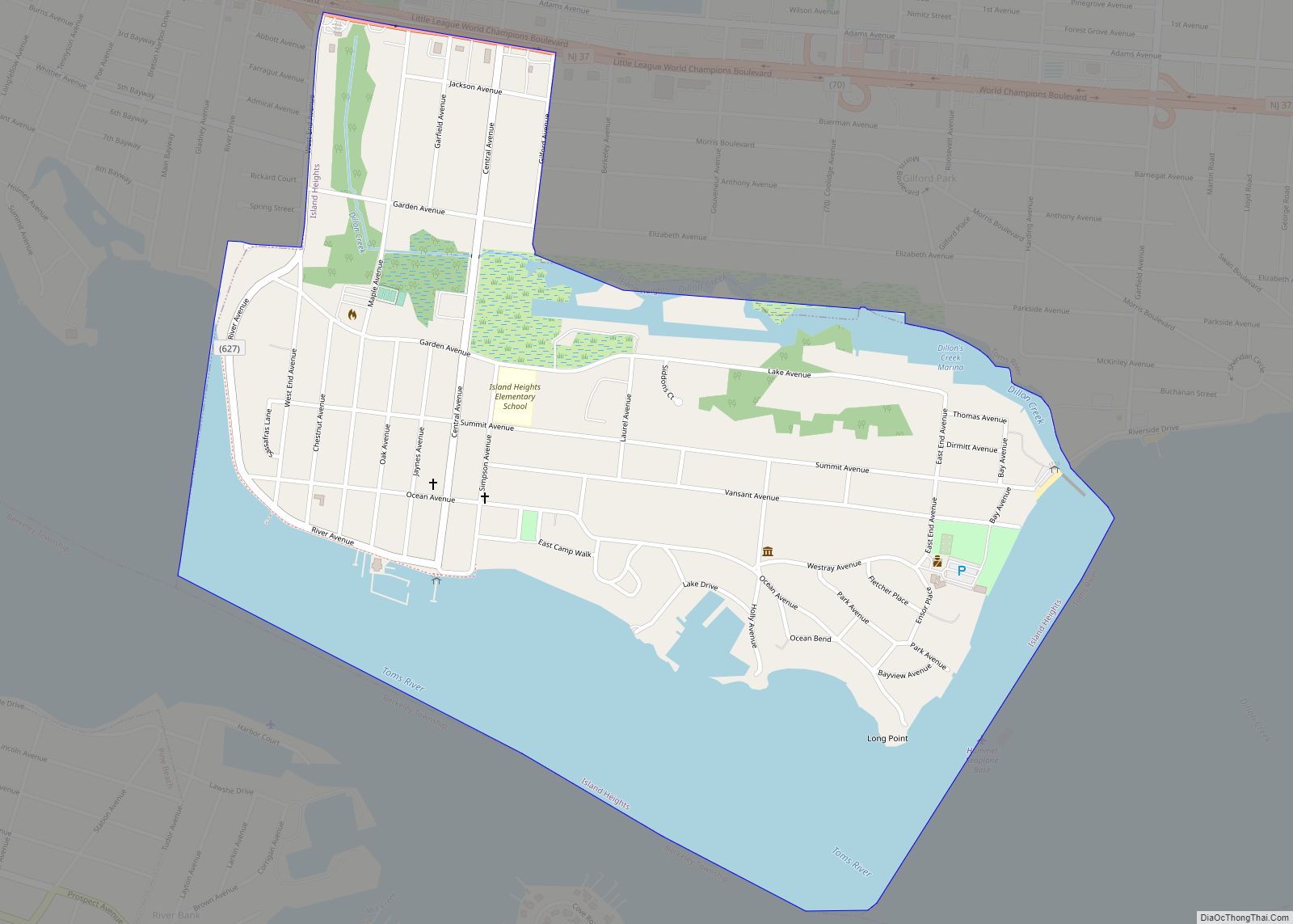 Map of Island Heights borough