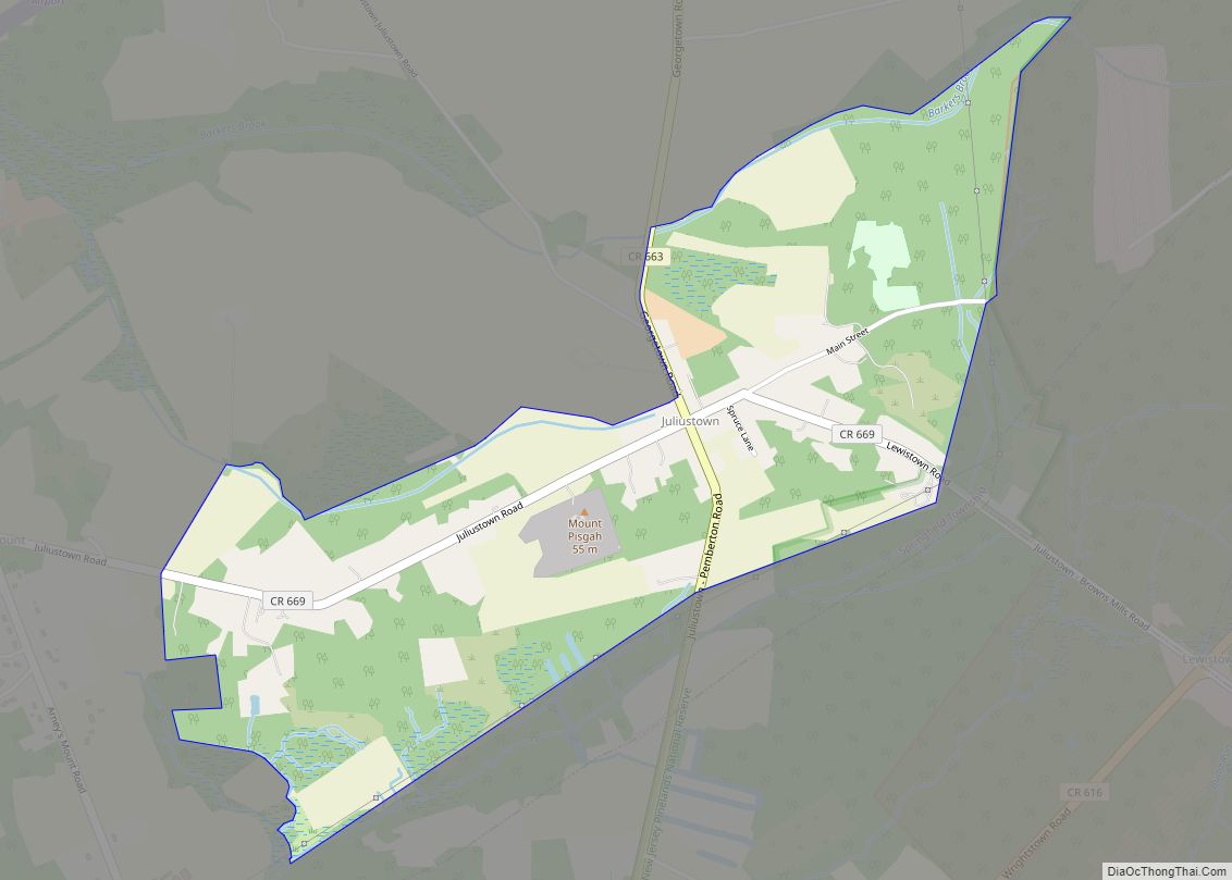 Map of Juliustown CDP