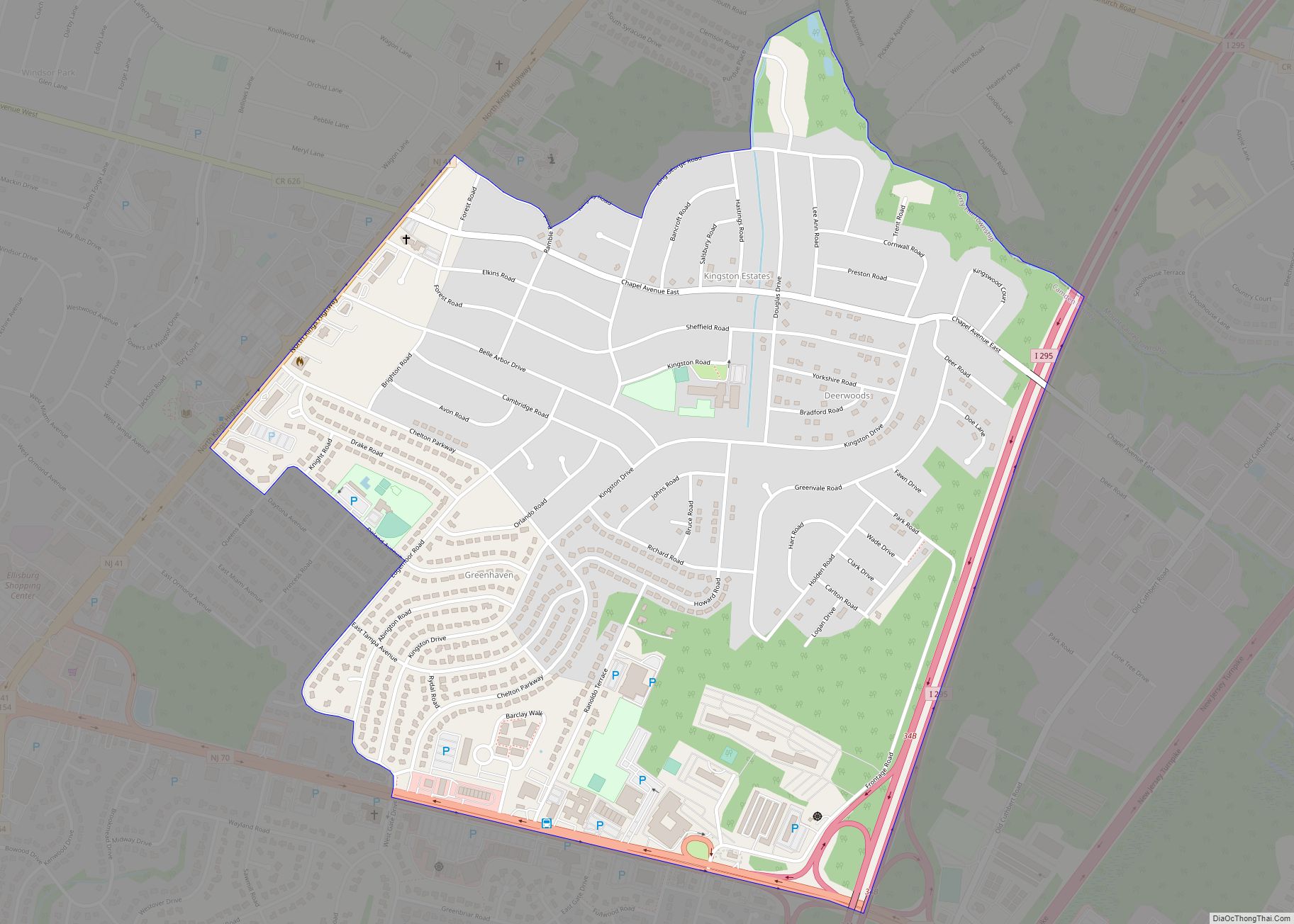 Map of Kingston Estates CDP