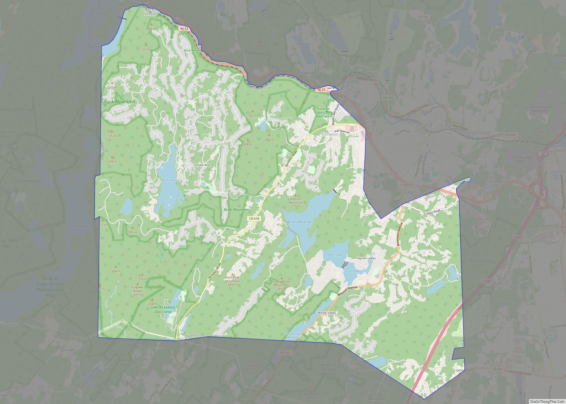Map of Kinnelon borough